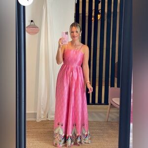 Meet Me In Santorini Pink Jumpsuit Size Medium Vacation Flowy